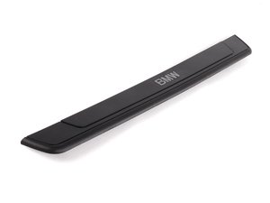 ES#122583 - 51477016654 - Door Sill Trim - Right - Black plastic trim featuring the BMW insignia  - Genuine BMW - BMW