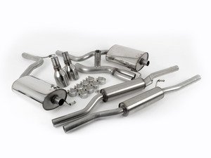 ES#2917843 - SSXAU517 - B7 A4 2.0T Cat-Back Exhaust System - Resonated - 2.5" stainless steel with dual GT 100mm polished tips - Milltek Sport - Audi