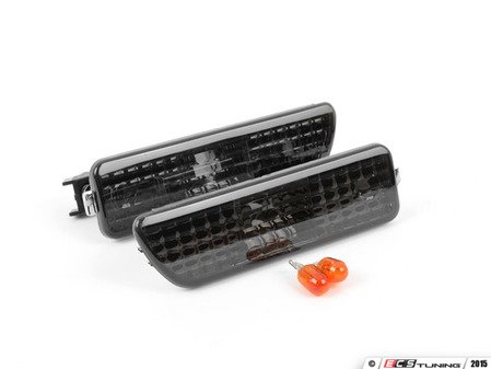 ES#4853 - 1j0998000 - Smooth Style Bumper Side Marker Set - Smoked - (NO LONGER AVAILABLE) - Smoked side markers with jeweled lenses - ECS - 