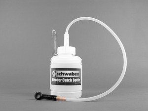 ES#2773388 - 007481SCH01A - Brake Bleeder Catch Bottle - This Schwaben catch bottle holds a full 1 Liter of fluid and features easy to read oil level marks on side of bottle. Comes complete with 90 flexible push-on bleeder nipple on one end and a vented no spill screw on cap on the other. - Schwaben - Audi BMW Volkswagen Mercedes Benz MINI