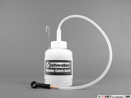 ES#2773388 - 007481SCH01A - Brake Bleeder Catch Bottle - This Schwaben catch bottle holds a full 1 Liter of fluid and features easy to read oil level marks on side of bottle. Comes complete with 90 flexible push-on bleeder nipple on one end and a vented no spill screw on cap on the other. - Schwaben - Audi BMW Volkswagen Mercedes Benz MINI
