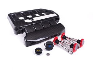 ES#2918703 - 005243ecs01aKT - Carbon Fiber Engine Cover Kit  - Includes ECS Carbon Fiber Engine Cover, Red Coil Packs and Porsche Caps for enhanced underhood styling! - Assembled By ECS - Volkswagen