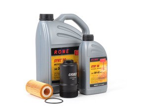 ES#2856014 - 21063-538-031kt - Oil Service Kit - With Black Billet Aluminum Oil Filter Housing  - Includes HighTec Synt RS Engine Oil (5W-40), Genuine Oil Filter and an ECS billet filter housing - Assembled By ECS - Audi