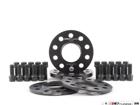 ES#2951798 - 002411ECS01AKT2 -  Wheel Spacer Flush Fit Kit - Black Bolts - Includes spacers & Black bolts to obtain a flush look on your OE 19" 'Peeler' style wheels - ECS - Audi