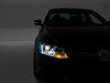 ES#3220801 - PR0JHVJ11-DRL-BK - OE Style Projector Headlight Set - Black - Features LED DRLs and dual-projectors in blacked-out housings - Spyder - Volkswagen