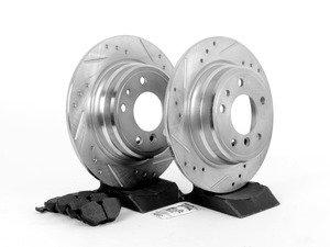 ES#2864021 - HK4676.227B - Rear Sector 27 Performance Rotor & Pad Kit - Featuring Hawk Sector 27 cross drilled and slotted rotors with HPS 5.0 brake pads - Hawk - 
