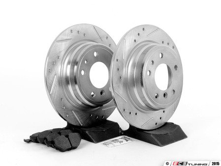 ES#2864021 - HK4676.227B - Rear Sector 27 Performance Rotor & Pad Kit - Featuring Hawk Sector 27 cross drilled and slotted rotors with HPS 5.0 brake pads - Hawk - 