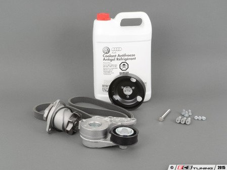 ES#2718054 - 022121011 - Water Pump Replacement Kit - Refresh your accessory belt system during your water pump replacement - Assembled By ECS - Audi Volkswagen