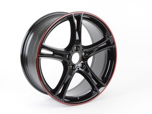 ES#2542681 - 36116854612 - 20" Double Spoke Style 361 Wheel - Priced Each - 20x8.5 ET47 72.6 CB, with black finish and red pinstripe - Genuine BMW - BMW