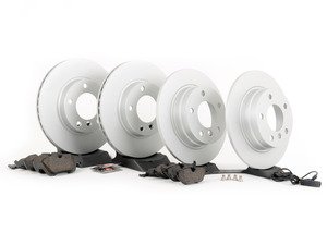 ES#2598615 - E36RPSFR1-KT - Front & Rear Brake Service Kit - Featuring ECS V5 coated rotors and ECS DD23 "Daily Driver" ceramic pads. - Assembled By ECS - BMW
