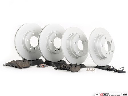 ES#2598615 - E36RPSFR1-KT - Front & Rear Brake Service Kit - Featuring ECS V5 coated rotors and ECS DD23 "Daily Driver" ceramic pads. - Assembled By ECS - BMW