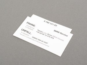 ES#2136306 - 71246780121 - NOTICE, ROADSIDE ASS - Genuine BMW - BMW
