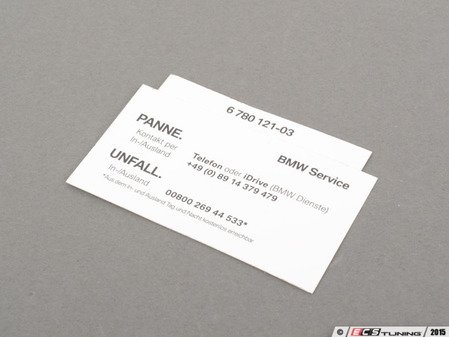 ES#2136306 - 71246780121 - NOTICE, ROADSIDE ASS - Genuine BMW - BMW