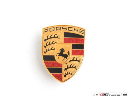 ES#2804404 - 95555960002 - Porsche Hood Crest  - Hood Emblem with Mounting Base Plate - Genuine Porsche - Porsche
