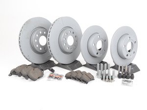 ES#2806919 - 1K0615301AA4DKT - Front & Rear Brake Service Kit (312x25/260x12) - Featuring Zimmermann rotors and ECS DD23 "Daily Driver" ceramic pads. - Assembled By ECS - Volkswagen