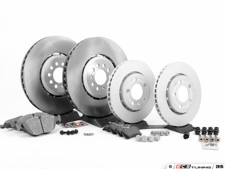 ES#2723027 - 1J0615301AABKT - Front & Rear Brake Service Kit - Featuring ECS rotors, Brembo front and rear pads, and hardware - Assembled By ECS - Volkswagen