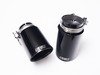 ES#2986535 - 006555ecs04a02KT - ECS UNIVERSAL Swivel Exhaust Tips - 3.5" Black Chrome - Pair - Stainless Steel exhaust tips featuring swivel attachments for maximum adjustability. 2.5" Swivel Inlet / 3.5" Double Wall, Slant Cut Outlet - ECS - Audi BMW Volkswagen Mercedes Benz MINI Porsche