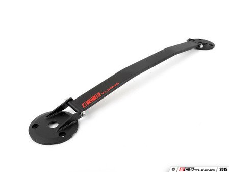 ES#2919302 - 004495ECS03B - Wrinkle Black Aluminum Strut Bar Kit - Reduces chassis flex and protects strut towers from deformation. Featuring red ECS Tuning logo. - ECS - BMW