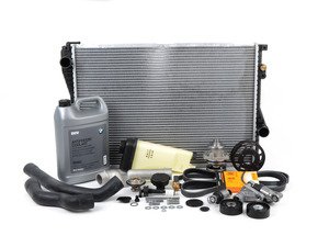 ES#2739239 - 11517527910KT8 - ECS Cooling Maintenance Kit - Level 3 - The ultimate cooling refresh kit - with aftermarket components, featuring an Aluminum Pulley, GEBA water pump, and accessory belt service and radiator - Assembled By ECS - BMW