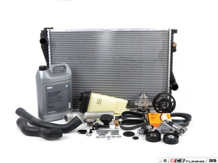 ES#2739239 - 11517527910KT8 - ECS Cooling Maintenance Kit - Level 3 - The ultimate cooling refresh kit - with aftermarket components, featuring an Aluminum Pulley, GEBA water pump, and accessory belt service and radiator - Assembled By ECS - BMW