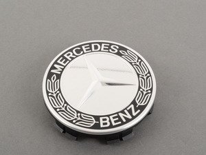 ES#2745453 - 17140001259040 - Center Cap - Priced Each - Snap-In Center Cap With Classic Star & Laurel Design In Black - Genuine Mercedes Benz - Mercedes Benz