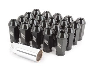 ES#2862782 - MMLG-15-LOCKBK - Mishimoto Aluminum Locking Lug Nuts - Black - (NO LONGER AVAILABLE) - M12x1.5, for ideal fit, and a great look - includes 16 standard lug nuts and 4 keyed lug nuts that work with the included socket. - Mishimoto - 