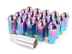 ES#2951679 - MMLG15LOCKNC - Mishimoto Aluminum Locking Lug Nuts - Neochrome - (NO LONGER AVAILABLE) - M12x1.5, for ideal fit, and a great look - Mishimoto - 