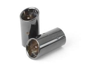ES#2564780 - 8P0071761B - Exhaust pipe tips - black/Chrome - Includes both black/chrome exhaust pipe tips - Genuine Volkswagen Audi - Audi