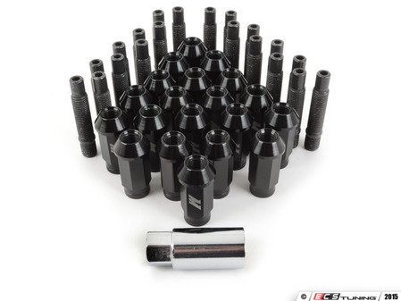 ES#2959711 - 001467ecsbkKT - Wheel Stud Conversion Kit - Full Set - (NO LONGER AVAILABLE) - ECS wheel studs with black Mishimoto Aluminum lug nuts! - Assembled By ECS - 