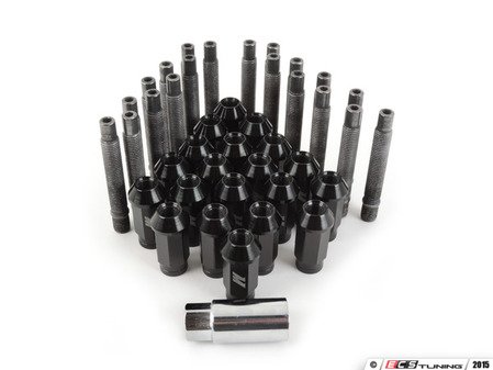 ES#2959734 - 001467ecsk2KT - Wheel Stud Conversion Kit - full Set - (NO LONGER AVAILABLE) - ECS wheel studs with black Mishimoto Aluminum lug nuts! - Assembled By ECS - 