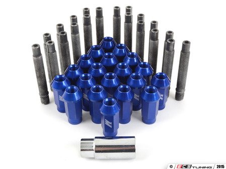 ES#2959733 - 001467ecsb2KT - Wheel Stud Conversion Kit - full Set - ECS wheel studs with blue Mishimoto Aluminum lug nuts! - Assembled By ECS - BMW