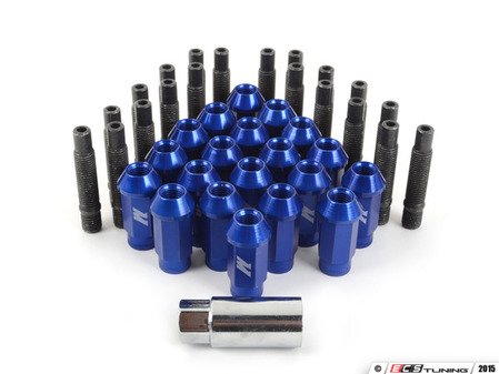 ES#2959710 - 001467ecsblKT - Wheel Stud Conversion Kit - Full Set - ECS wheel studs with blue Mishimoto Aluminum lug nuts! - Assembled By ECS - BMW