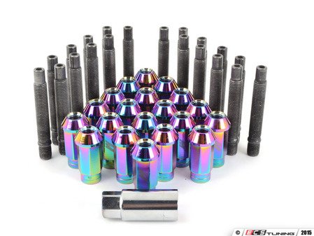 ES#2959723 - 001467ecsN2KT - Wheel Stud Conversion Kit - full Set - (NO LONGER AVAILABLE) - ECS wheel studs with neocrhome Mishimoto Aluminum lug nuts! - Assembled By ECS - 
