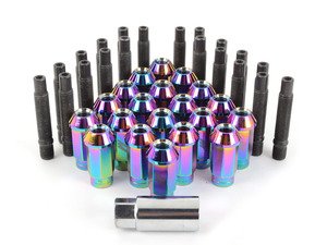 ES#2959738 - 001467ecsn3KT - Wheel Stud Conversion Kit - full set - (NO LONGER AVAILABLE) - ECS wheel studs with neochrome Mishimoto Aluminum lug nuts! - Assembled By ECS - 
