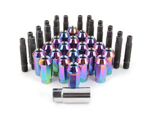 ES#2959708 - 001467ecsncKT - Wheel Stud Conversion Kit - Full Set - ECS wheel studs with neochrome Mishimoto Aluminum lug nuts! - Assembled By ECS - BMW