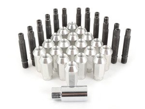 ES#2959737 - 001467ecss3KT - Wheel Stud Conversion Kit - full set - ECS wheel studs with silver Mishimoto Aluminum lug nuts! - Assembled By ECS - BMW