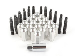 ES#2957562 - 001467ecsSVKT - Wheel Stud Conversion Kit - Full Set - ECS wheel studs with silver Mishimoto Aluminum lug nuts! - Assembled By ECS - BMW