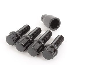 ES#2952351 - 003901ECS3538BB - Ball Seat Locking Wheel Bolt Kit - (NO LONGER AVAILABLE) - Black zinc coated wheel lock bolts made specifically for ECS Flush kits. M14x1.5x35mm/M14x1.5x38mm - ECS - 