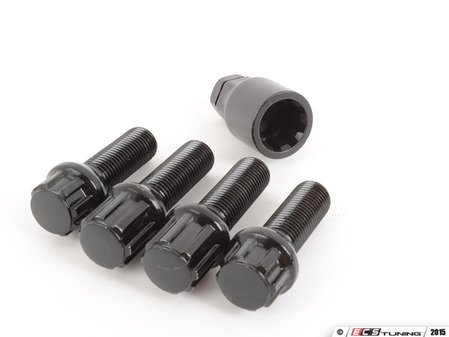 ES#2952351 - 003901ECS3538BB - Ball Seat Locking Wheel Bolt Kit - (NO LONGER AVAILABLE) - Black zinc coated wheel lock bolts made specifically for ECS Flush kits. M14x1.5x35mm/M14x1.5x38mm - ECS - 