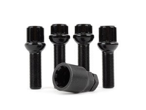 ES#2952352 - 003901ECS3845BB - Ball Seat Locking Wheel Bolt Kit - (NO LONGER AVAILABLE) - Black zinc coated wheel lock bolts made specifically for ECS Flush kits. M14x1.5x38mm/M14x1.5x45mm - ECS - 