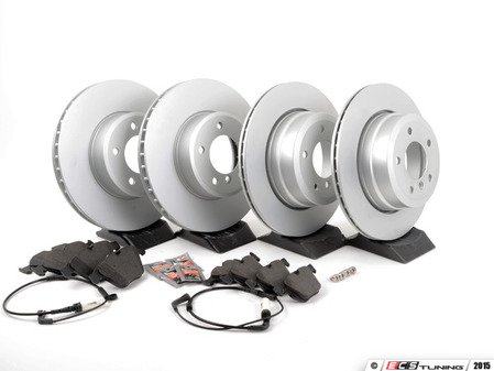 ES#2996985 - 34356789494KT - Front And Rear Brake Service Kit - Featuring ECS V5 coated rotors and ECS DD23 "Daily Driver" ceramic pads. - Assembled By ECS - BMW