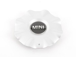 ES#65794 - 36136764100 - Hub Cap With MINI Logo Silver For R93 Wheel- Priced Each - Needed with new wheels or for lost caps - Genuine MINI - MINI