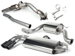 ES#2862441 - tb1004KT - 3" Turbo Back Exhaust System - Resonated - Get that Exhaust tone you've been looking for! Features 3" turboback construction with twin 3" black "GT80" style tips - Milltek Sport - Volkswagen