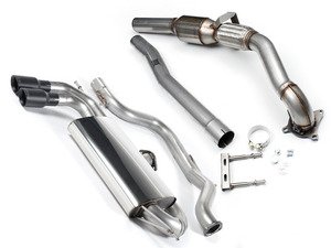 ES#2862439 - tb1002KT - 3" Turbo Back Exhaust System - Non-Resonated - Get that Exhaust tone you've been looking for! Features 3" turboback construction with twin 3" black "GT80" style tips - Milltek Sport - Volkswagen