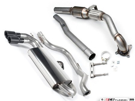 ES#2862439 - tb1002KT - 3" Turbo Back Exhaust System - Non-Resonated - Get that Exhaust tone you've been looking for! Features 3" turboback construction with twin 3" black "GT80" style tips - Milltek Sport - Volkswagen