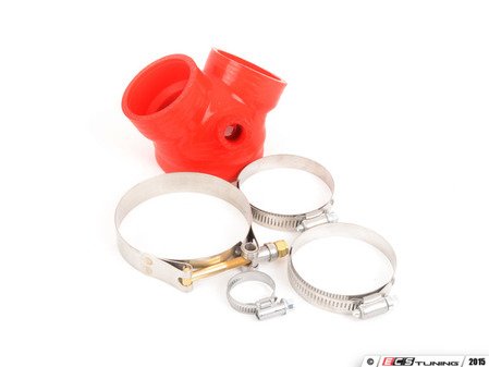 ES#2954074 - 034-112-6007-RED - Silicone Throttle Body Boot - Red - Replaces the troublesome and weak "Y" boot - Includes clamps - 034Motorsport - Audi