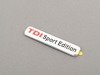 ES#3895 - 1JM853675BKTP - "TDI Sport Edition" Emblem - (NO LONGER AVAILABLE) - Chrome / Red stick on Emblem - Genuine Volkswagen Audi - 