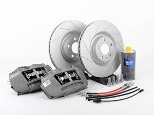ES#2953878 - 014366ECS03KT2 -  Front Big Brake Kit - Stage 3 - Slotted Rotors (345x30) - (NO LONGER AVAILABLE) - Upgrade your brake system to the 4-piston Brembo Q5 calipers. Includes ECS GEOMET brake rotors. - ECS - 