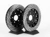 ES#2960509 - 8k0698301mkt6 - Front & Rear Brake Kit - Stage 1 - 2-Piece Cross Drilled & Slotted Rotors - Upgrade your brake system with 2-piece rotors and stainless steel lines - ECS - Audi