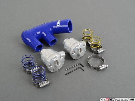 ES#2550543 - FMDV996PB - Piston Style Recirculation Valves - Pair - Beautiful polished aluminum valves with blue silicone hose included - Forge - Porsche
